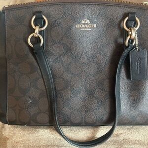 Coach Black and Brown Signature Satchel
